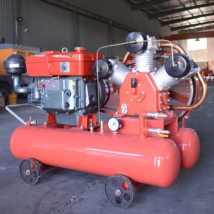W-2.8/5 Diesel 15kw Belt Driven Piston Air Compressor Pneumatic Jack Hammer
